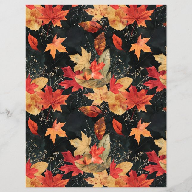 Fall Pattern Leaves and Pumpkins  (Front)