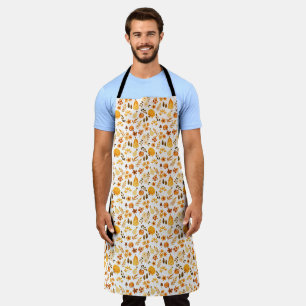 Fall Pattern with Pumpkins, Leaves:Autumn Elegance Apron