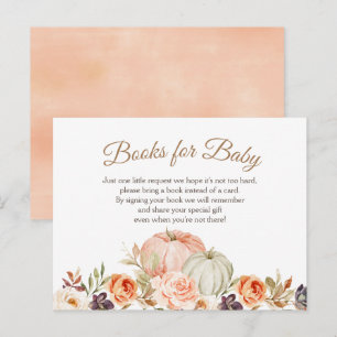 Fall Peach and Green Pumpkin Books for Baby Postcard