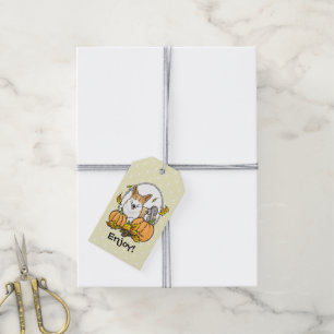 Fall Pembroke Welsh Corgi (red 1) Pumpkins Cute Gift Tags