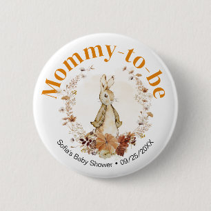 Fall Peter Rabbit Neutral Baby Mommy to Be Button