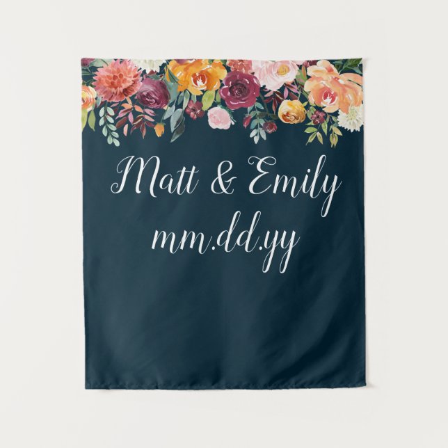 Fall Photo Booth Prop Boho Autumn Wedding Backdrop Tapestry (Front)