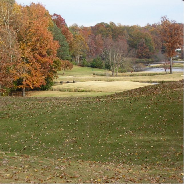 Fall photo of golf course. standing photo sculpture (Front)