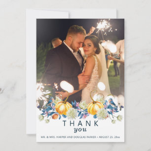 Fall Photo Wedding Thank You Card