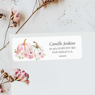 Fall Pink Pumpkin Address Label
