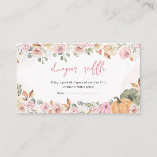 Fall Pink Pumpkin Baby Shower Enclosure Card