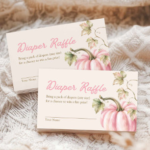 Fall Pink Pumpkin Diaper Raffle Card