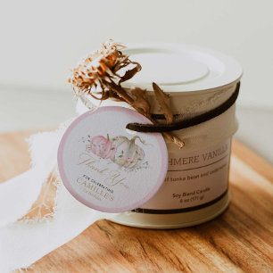 Fall Pink Pumpkin Girl Birthday Favour Tags