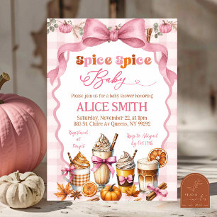 Fall Pink Spice Spice Baby Shower invitation