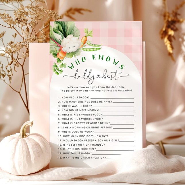 Fall pink Who knows daddy best baby shower game (Creator Uploaded)