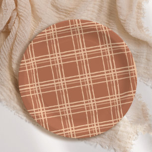 Fall Plaid A Little Pumpkin Baby Shower Paper Plate