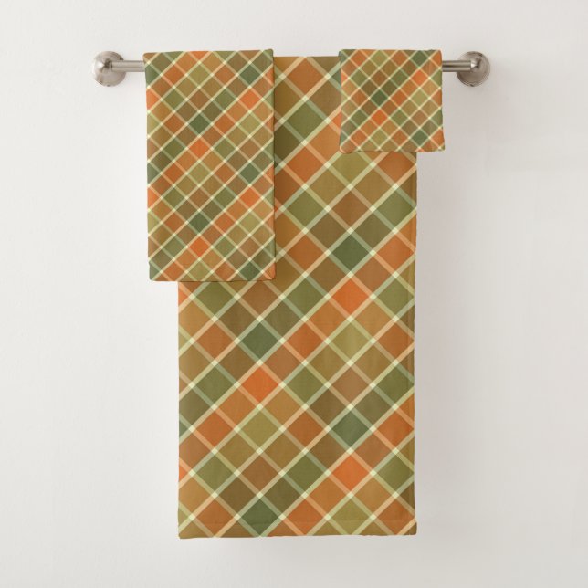 FALL PLAID CHECK BATH TOWEL SET (Insitu)