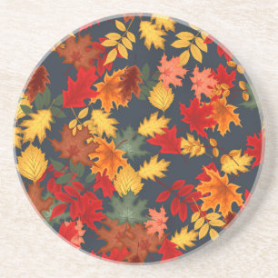 Fall plaid chequered autumn Thanksgiving Coaster