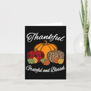Fall Plaid Leopard Pumpkin Autumn Thanksgiving Ble Card