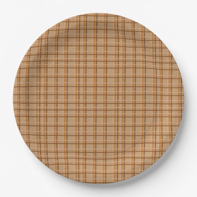 Fall Plaid Paper Plate (Front)