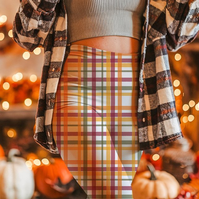 Fall Plaid Pattern Cosy Autumn Leggings (Creator Uploaded)