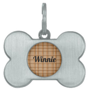 Fall Plaid Pet ID Tag