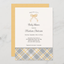 Fall Plaid Ribbon neutral gender baby shower