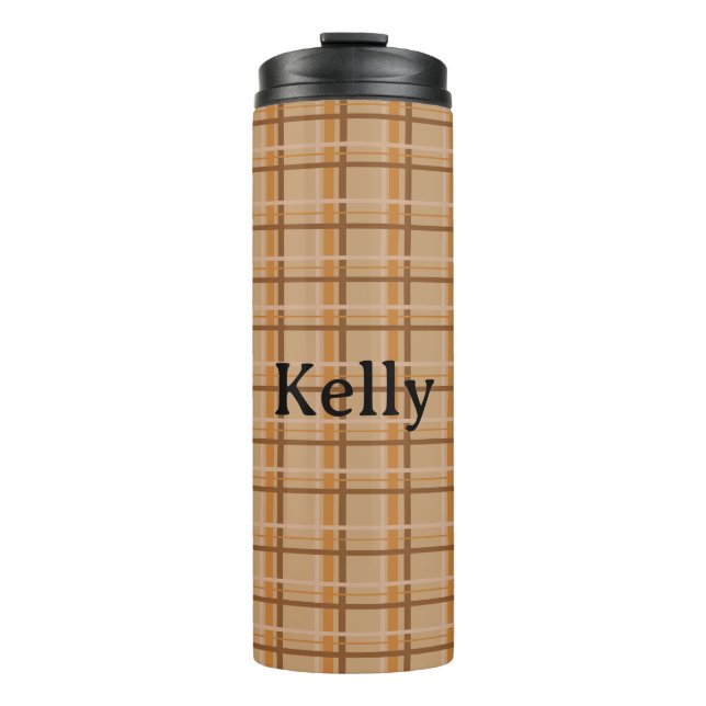 Fall Plaid Thermal Tumbler (Front)