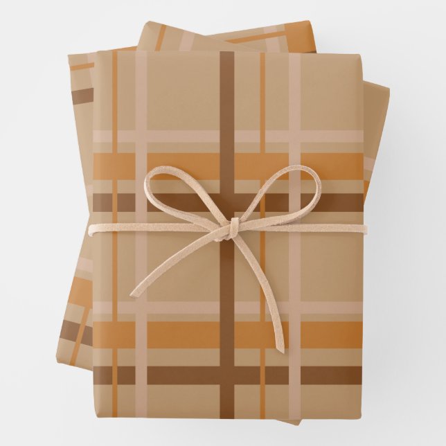 Fall Plaid Wrapping Paper Sheet (In situ)