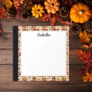 Fall Plaids, Acorns, Maple Tree Leaves Colourful Notepad