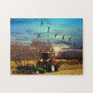 Fall Plough Tractor Ohio. Jigsaw Puzzle