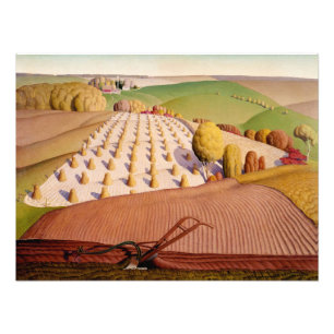Fall Ploughing by Grant Wood Photo Print