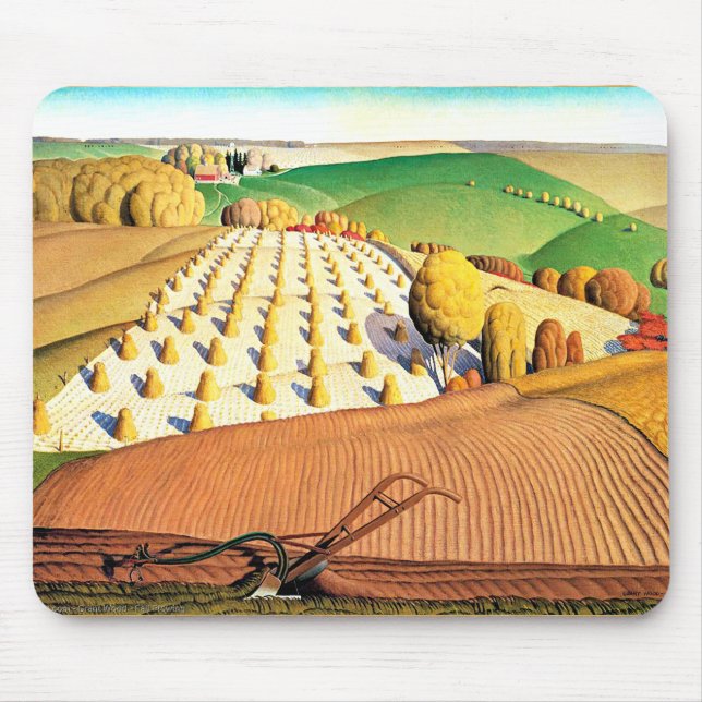 Fall Ploughing, fine art American painting Mouse Mat (Front)