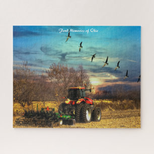 Fall Plow Tractor Ohio.Christmas Greetings Jigsaw  Jigsaw Puzzle