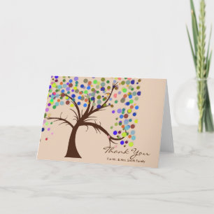 Fall Polka Dots Tree Wedding Thank You
