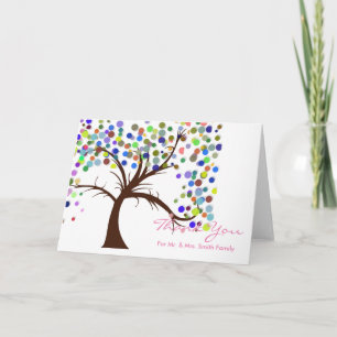 Fall Polka Dots Tree Wedding Thank You