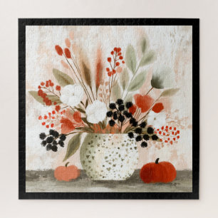 Fall Posy and Rust Speckled Pot Jigsaw Puzzle
