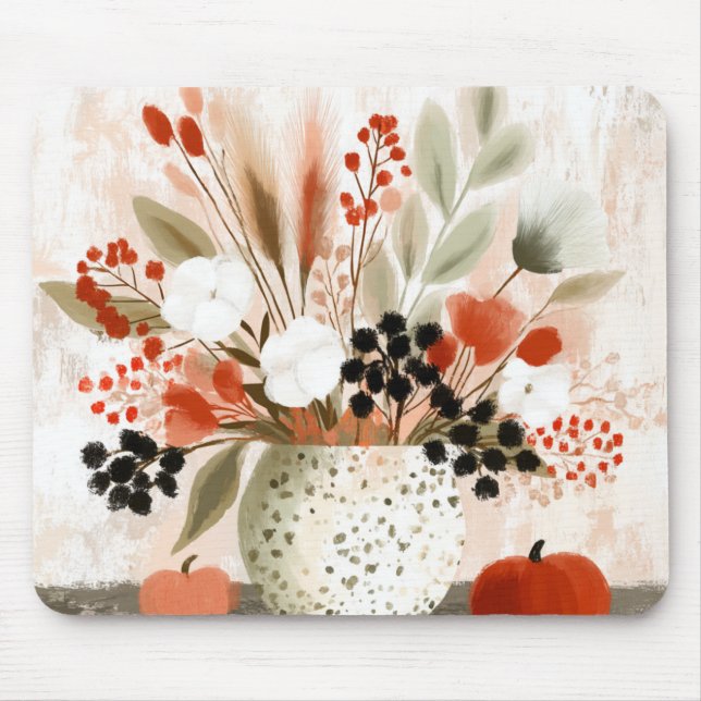 Fall Posy and Rust Speckled Pot Mouse Mat (Front)