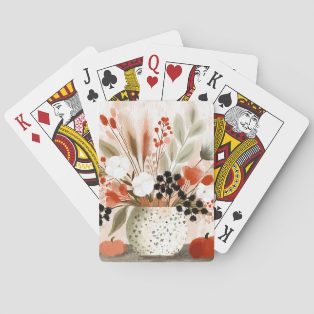 Fall Posy and Rust Speckled Pot Playing Cards (Back)