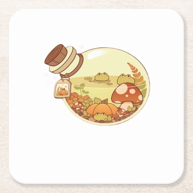 Fall Potion With Froggies Classic Square Paper Coaster (Front)