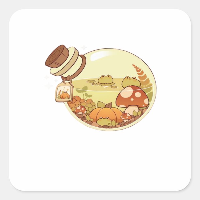 Fall Potion With Froggies Classic Square Sticker (Front)