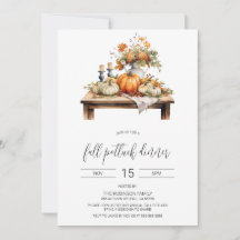 Fall Potluck Dinner Invitation, Thanksgiving