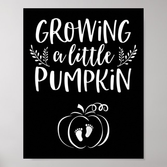 Fall Pregnancy Announcement For Women Halloween By Poster (Front)