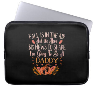 Fall Pregnancy Announcement To Be A Daddy Autumn Laptop Sleeve