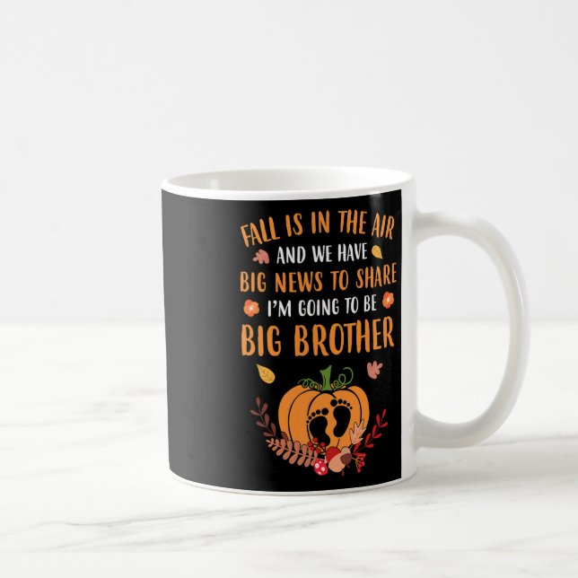 Fall Pregnancy Announcement To Be Brother Autumn  Coffee Mug (Right)
