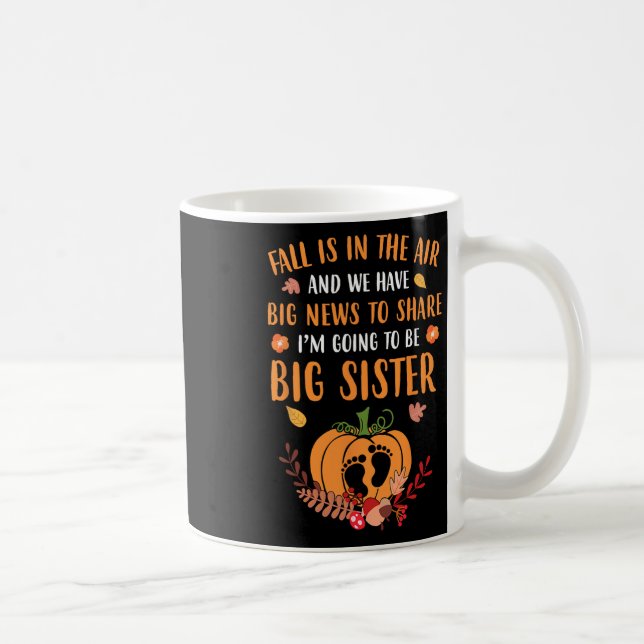 Fall Pregnancy Announcement To Be Sister Autumn  Coffee Mug (Right)