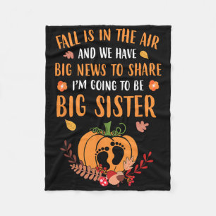 Fall Pregnancy Announcement To Be Sister Autumn  Fleece Blanket