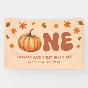Fall Pumpkin 1st Birthday Banner