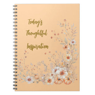 Fall Pumpkin and Floral Notebook