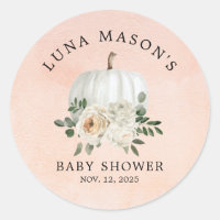 Fall Pumpkin and Flower Baby Shower Invitation