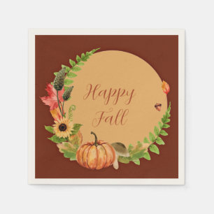 Fall pumpkin and nature with customisable text napkin