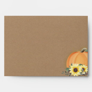 Fall Pumpkin and Sunflowers Envelope