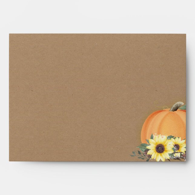 Fall Pumpkin and Sunflowers  Envelope (Front)