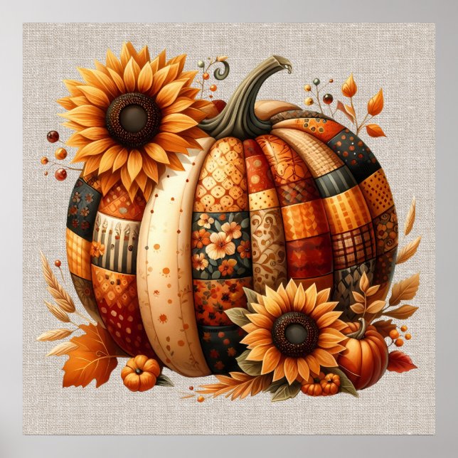 Fall Pumpkin Artwork Poster (Front)