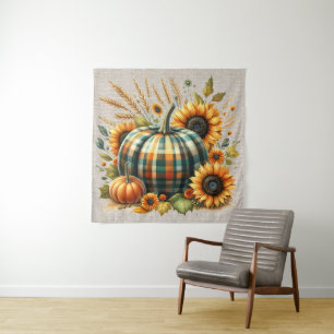 Fall Pumpkin Artwork Tapestry